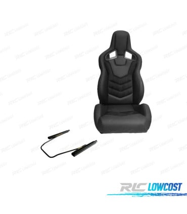 KIT ASIENTO BAQUET UNIVERSAL CUERO NEGRO ESTILO SPORTSTER