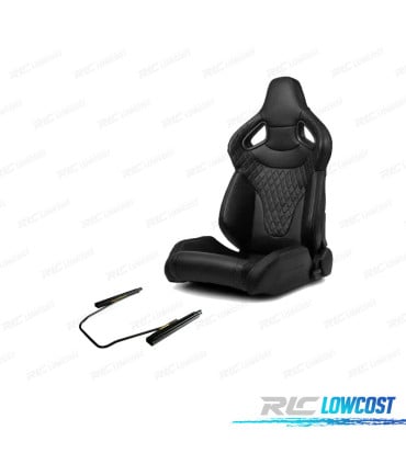 KIT ASIENTO BAQUET UNIVERSAL CUERO NEGRO ESTILO SPORTSTER