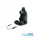 KIT ASIENTO DEPORTIVO SEMI BAQUET ESTILO RS ALCANTARA CUERO NEGRO