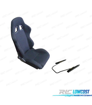 KIT ASIENTO DEPORTIVO SEMI BAQUET MONTECARLO TELA NEGRO