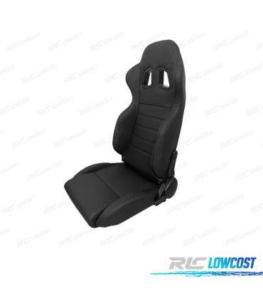 ASIENTO BAQUET UNIVERSAL LOOK SPARCO CUERO NEGRO