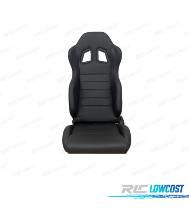 ASIENTO DEPORTIVO SEMI BAQUET UNIVERSAL LOOK SPARCO CUERO NEGRO