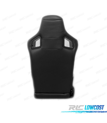 ASIENTO DEPORTIVO SEMI BAQUET ESTILO RS CUERO NEGRO