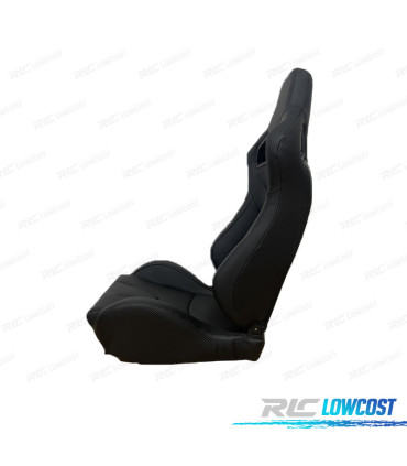ASIENTO DEPORTIVO SEMI BAQUET ESTILO RS CUERO NEGRO