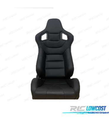 ASIENTO DEPORTIVO SEMI BAQUET ESTILO RS CUERO NEGRO