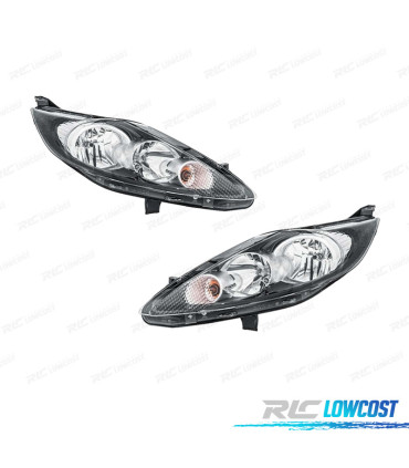 FAROS PARA FORD FIESTA MK7 3 5P 08-13 FONDO NEGRO