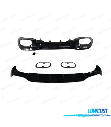 DIFUSOR MERCEDES CLASE CLA W118 AMG 19- LOOK AMG CLA45 NEGRO BRILLO