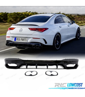 DIFUSOR MERCEDES CLASE CLA W118 AMG 19- LOOK AMG CLA45 NEGRO BRILLO