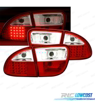 PILOTOS SEAT LEON 99-05 LED ROJO CROMO