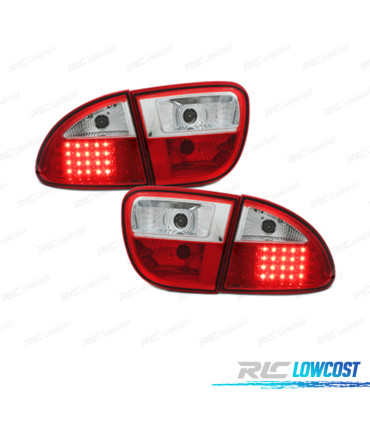 PILOTOS SEAT LEON 99-05 LED ROJO CROMO