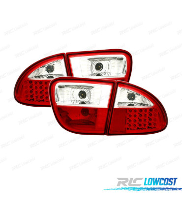 PILOTOS SEAT LEON 99-05 LED ROJO CROMO