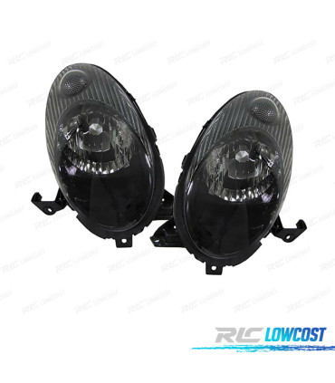FAROS PARA NISSAN MICRA K12 03-07 FONDO NEGRO