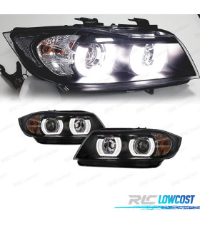 FAROS BMW E90 E91 05-08 XENON OJOS ANGEL U LED 3D NEGRO