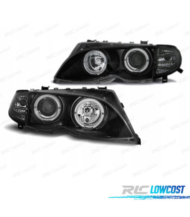 FAROS BMW E46 01-05 OJOS ANGEL FONDO NEGRO