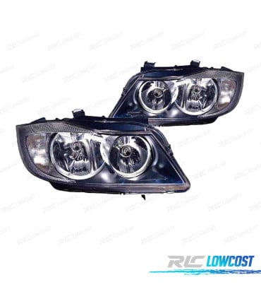 FAROS BMW E90 E91 BERLINA TOURING 05-08 FONDO CROMO NEGRO