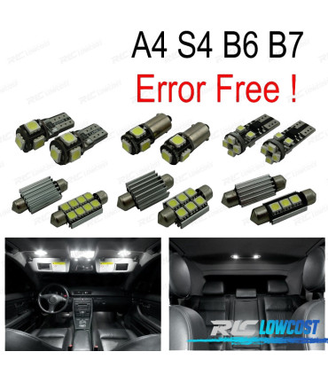 KIT 18 BOMBILLAS LED INTERIOR AUDI A4 S4 B6 B7 2002-2008