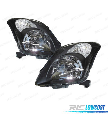 FAROS PARA SUZUKI SWIFT 05-10 NEGRO