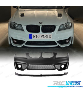 PARAGOLPES DELANTERO BMW E90 E91 08-12 LOOK M4 REJILLAS NIEBLA + SPOILER LIP