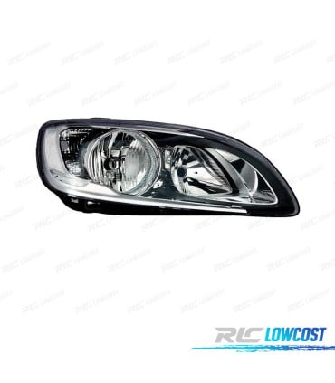 FARO DCH PARA VOLVO S60 V60 13- LUZ DIURNA LED FONDO NEGRO FIJ. DOBLE SIN PESTAÑA