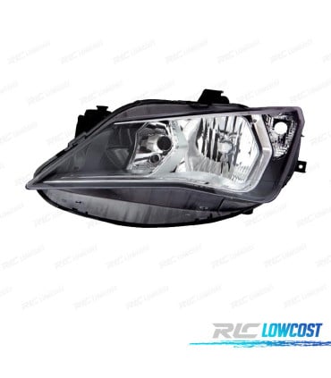 FARO IZQ PARA SEAT IBIZA 12-17 FONDO OSCURO + CROMO