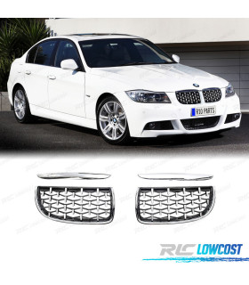 PARRILLAS BMW E90 E91 05-08 CROMADAS DIAMANTE