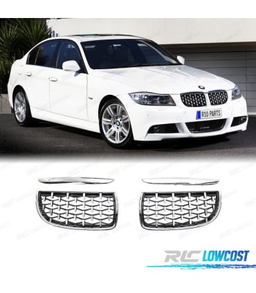 PARRILLAS BMW E90 E91 05-08 CROMADAS DIAMANTE