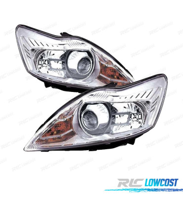 FAROS PARA FORD FOCUS III 08-10 FONDO CROMO