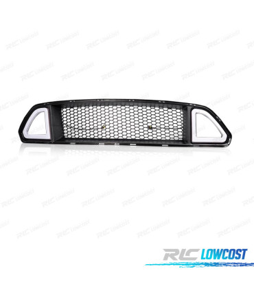 PARRILLA SUPERIOR DELANTERA CON LUZ LED DRL BLANCA FORD MUSTANG 15-17