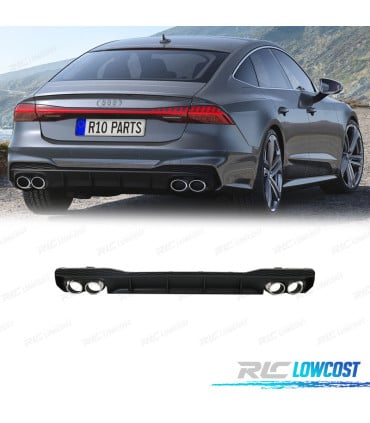 DIFUSOR AUDI A7 S LINE 19- LOOK S7 + COLAS ESCAPE CROMO