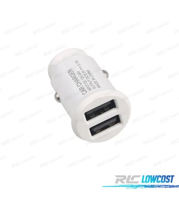 CARGADOR USB MECHERO BLANCO