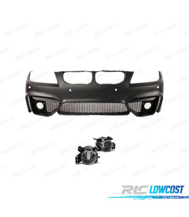 PARAGOLPES DELANTERO BMW E90 E91 08-12 LOOK M4 PDC REJILLA NIEBLA + FAROS ANTINIEBLAS AHUMADOS