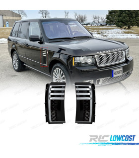 ENTRADAS DE AIRE LATERALES RANGE ROVER VOGUE 05-12 LOOK AUTOBIOGRAPHY NEGRO BRILLO CROMO