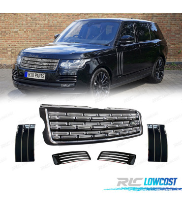PARRILLA + REJILLAS RANGE ROVER VOGUE 13-17 LOOK SVA AUTOBIOGRAPHY NEGRO BRILLO CROMO