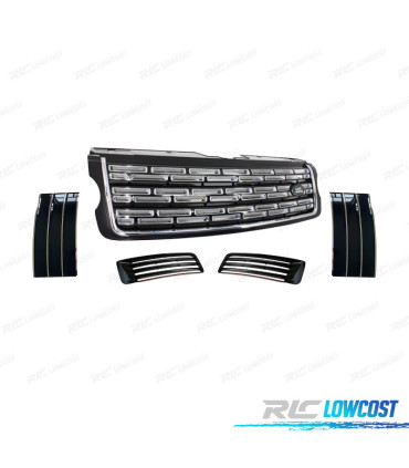 KIT PARRILLA + REJILLAS RANGE ROVER VOGUE 13-17 LOOK SVA AUTOBIOGRAPHY NEGRO BRILLO CROMO