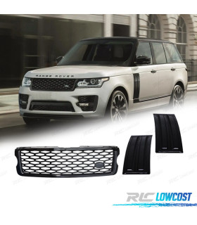 KIT PARRILLA + ENTRADAS DE AIRE LATERALES RANGE ROVER VOGUE 13-17 LOOK SVO NEGRO BRILLO