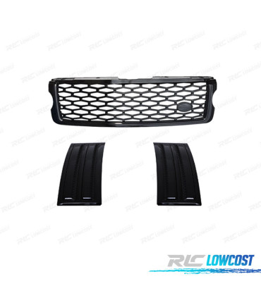 KIT PARRILLA + ENTRADAS DE AIRE LATERALES RANGE ROVER VOGUE 13-17 LOOK SVO NEGRO BRILLO