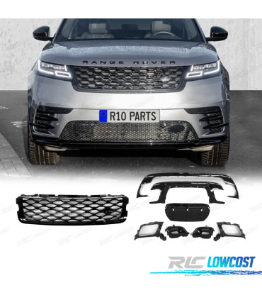 KIT PARRILLA + DIFUSOR RANGE ROVER VELAR 17- LOOK R DYNAMIC NEGRO BRILLO