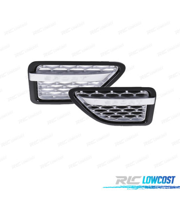 ENTRADAS DE AIRE LATERALES RANGE ROVER SPORT 10-13 LOOK AUTOBIOGRAPHY NEGRO BRILLO PLATA