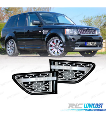 ENTRADAS DE AIRE LATERALES RANGE ROVER SPORT 10-13 NEGRO BRILLO PLATA LOOK AUTOBIOGRAPHY