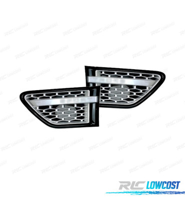 ENTRADAS DE AIRE LATERALES RANGE ROVER SPORT 10-13 NEGRO BRILLO PLATA LOOK AUTOBIOGRAPHY