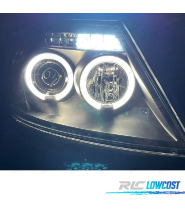FAROS PARA TOYOTA HILUX 05-11 LED OJOS ANGEL NEGROS