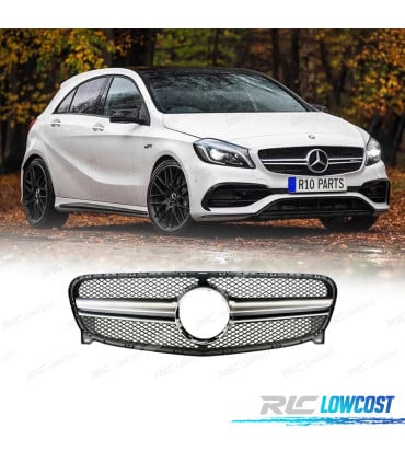 PARRILLA MERCEDES CLASE A W176 15-18 LOOK AMG A45 PLATA