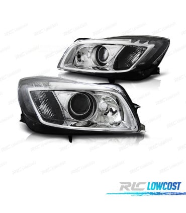 FAROS PARA OPEL INSIGNIA 08-13 LUZ DIURNA FONDO CROMO