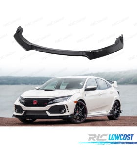 SPOILER LIP DELANTERO HONDA CIVIC 19-21 LOOK TYPE R NEGRO BRILLO