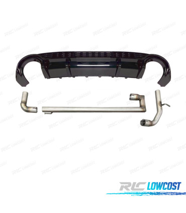 DIFUSOR AUDI A3 21- LOOK RS3 NEGRO BRILLO + LINEA ESCAPE HATCHBACK