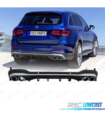 DIFUSOR MERCEDES X253 20-22 LOOK GLC 43 NEGRO CROMO