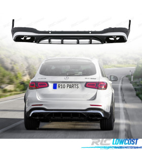 DIFUSOR MERCEDES X253 20-22 LOOK AMG GLC63 NEGRO CROMO