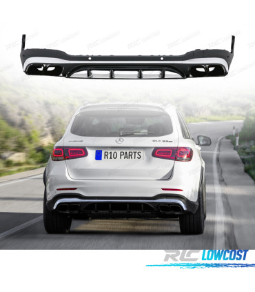 DIFUSOR MERCEDES X253 20-22 LOOK AMG GLC63 NEGRO CROMO