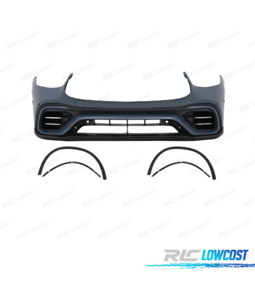 PARAGOLPES DELANTERO MERCEDES W253 20-22 LOOK GLC63 + PASES DE RUEDA