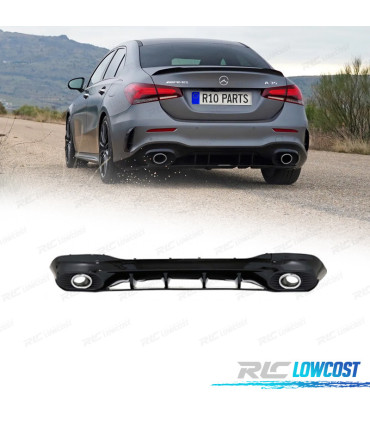 DIFUSOR MERCEDES CLASE A V177 AMG 18- LOOK A35 + COLAS ESCAPE
